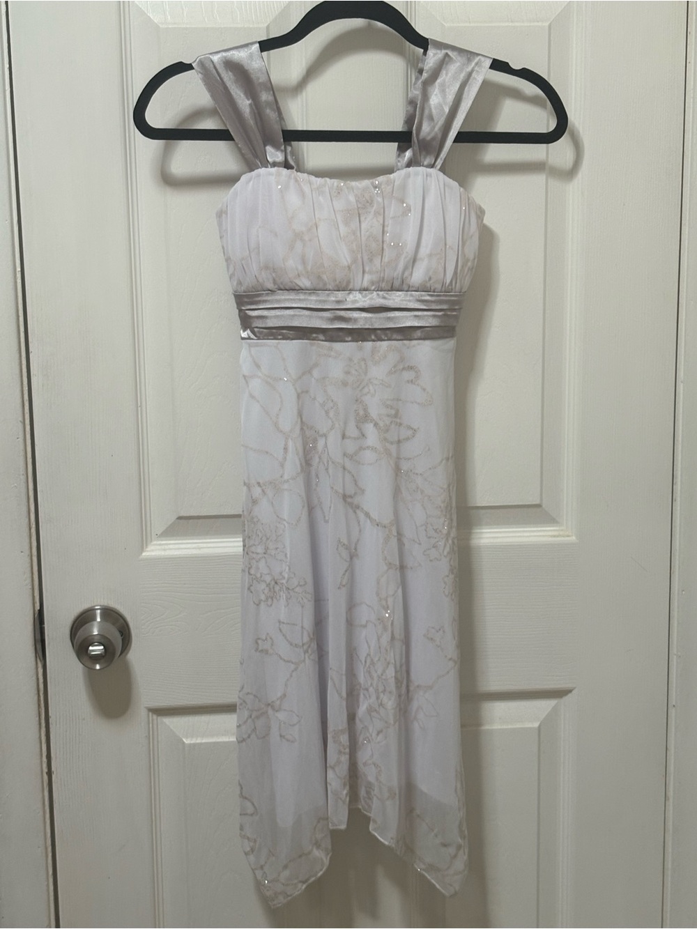 Speechless White Dress with Silver Sparkle Accents